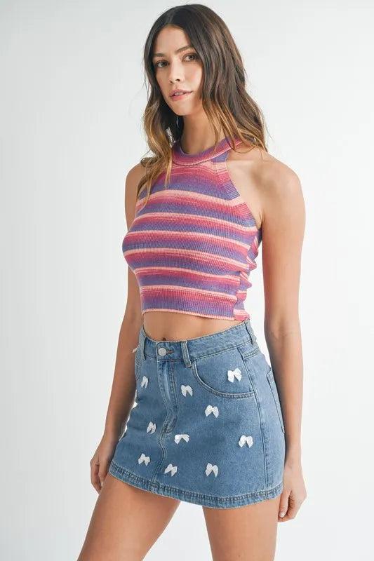 MABLE Space Dye Grecian Neck Knit Cami - Brittney MADE