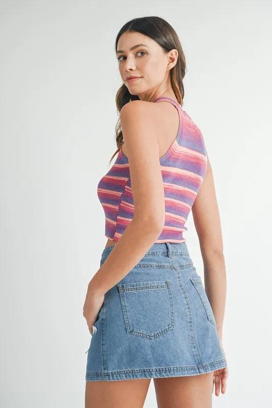 MABLE Space Dye Grecian Neck Knit Cami - Brittney MADE