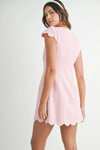 MABLE Tweed Scallop Hem Line Mini Dress - Brittney MADE