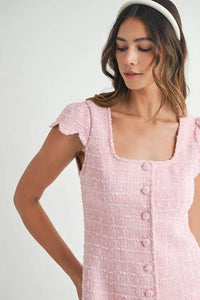 MABLE Tweed Scallop Hem Line Mini Dress - Brittney MADE