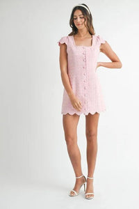 MABLE Tweed Scallop Hem Line Mini Dress - Brittney MADE