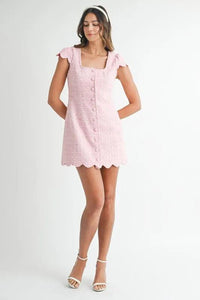 MABLE Tweed Scallop Hem Line Mini Dress - Brittney MADE