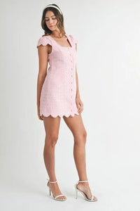 MABLE Tweed Scallop Hem Line Mini Dress - Brittney MADE