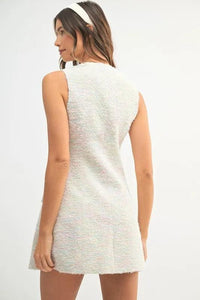MABLE Tweed Sleeveless Button Down Mini Dress - Brittney MADE