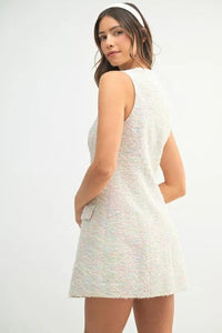 MABLE Tweed Sleeveless Button Down Mini Dress - Brittney MADE