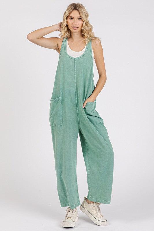 Mittoshop Scoop Neck Wide Leg Overalls - Brittney MADE