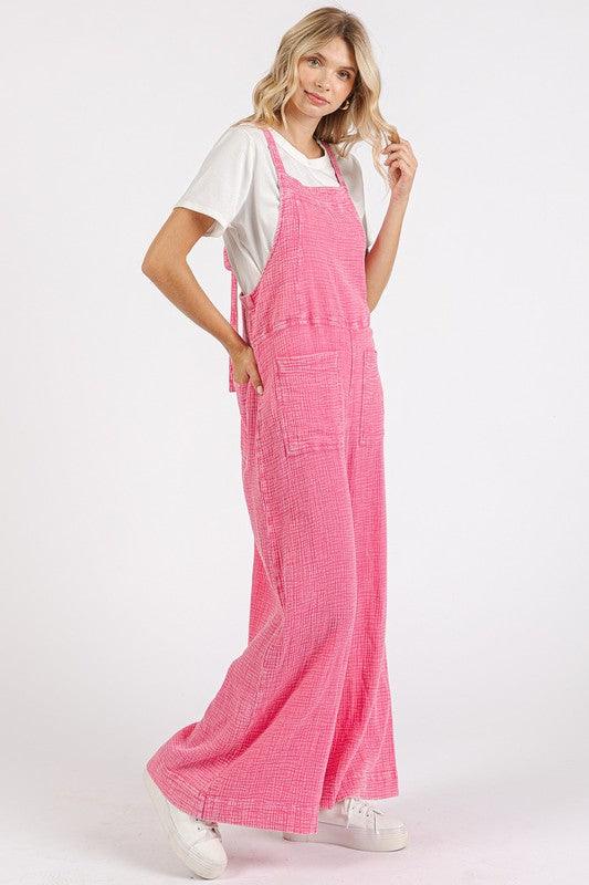 Mittoshop Textured Wide Leg Overalls - Brittney MADE