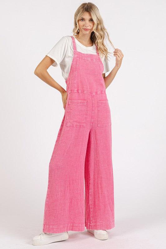 Mittoshop Textured Wide Leg Overalls - Brittney MADE