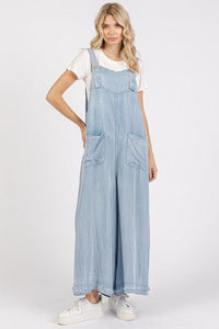 Mittoshop Wide Strap Wide Leg Overalls with Pockets - Brittney MADE