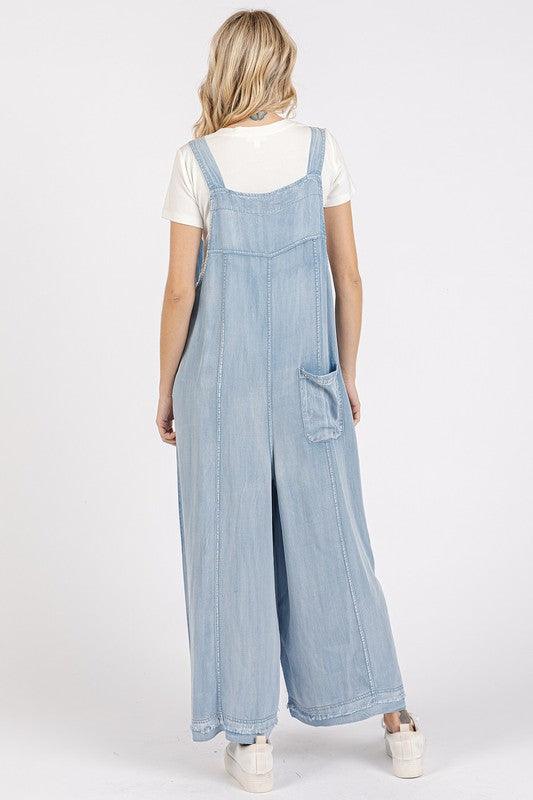 Mittoshop Wide Strap Wide Leg Overalls with Pockets - Brittney MADE