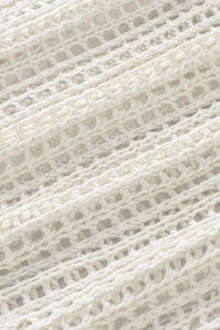 Openwork Round Neck Half Sleeve Knit Cover Up - Brittney MADE