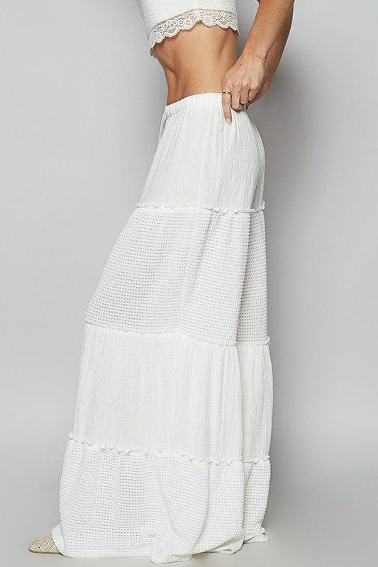 POL Waffle-Knit Drawstring Wide Leg Pants - Brittney MADE