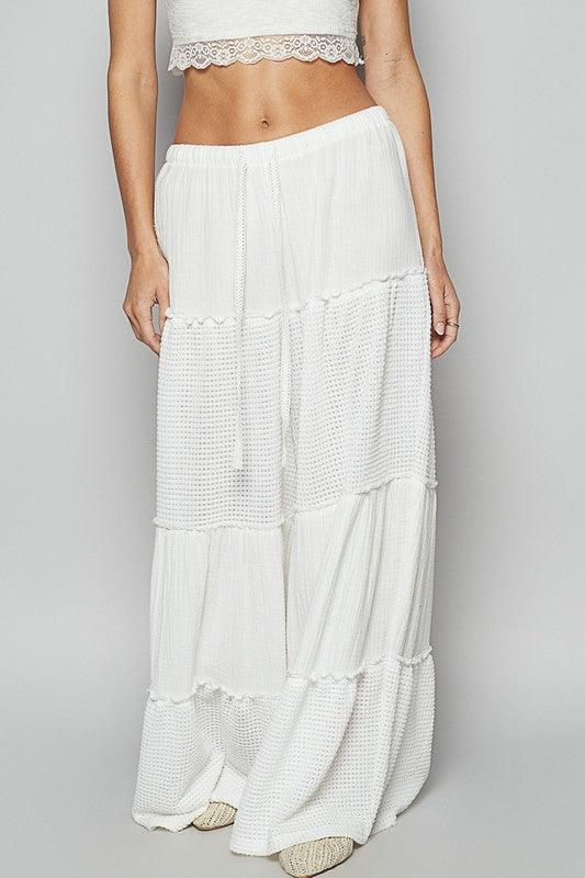 POL Waffle-Knit Drawstring Wide Leg Pants - Brittney MADE
