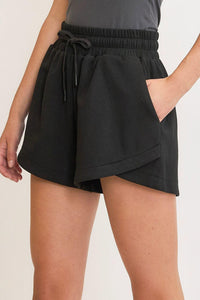 Umgee Full Size Drawstring Sweatshorts with Pockets Plus Size - Brittney MADE