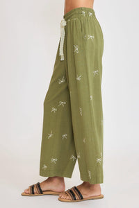 Umgee Full Size Lace Drawstring Embroidered Bow Wide Leg Pants Plus Size - Brittney MADE